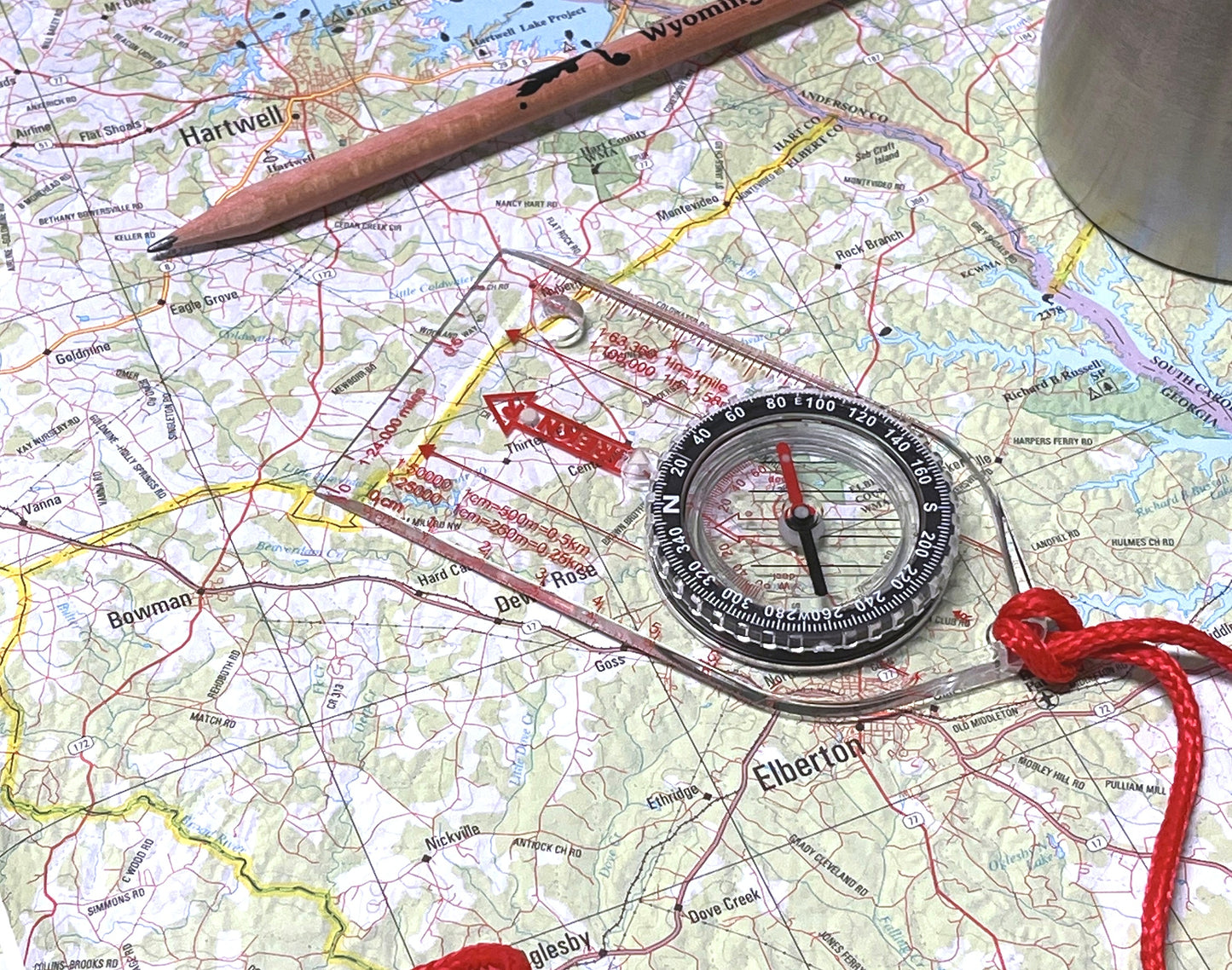 Treknor compass on map
