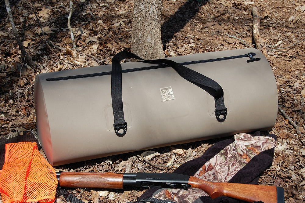 90L Waterproof USA Duffel on a hunting trip