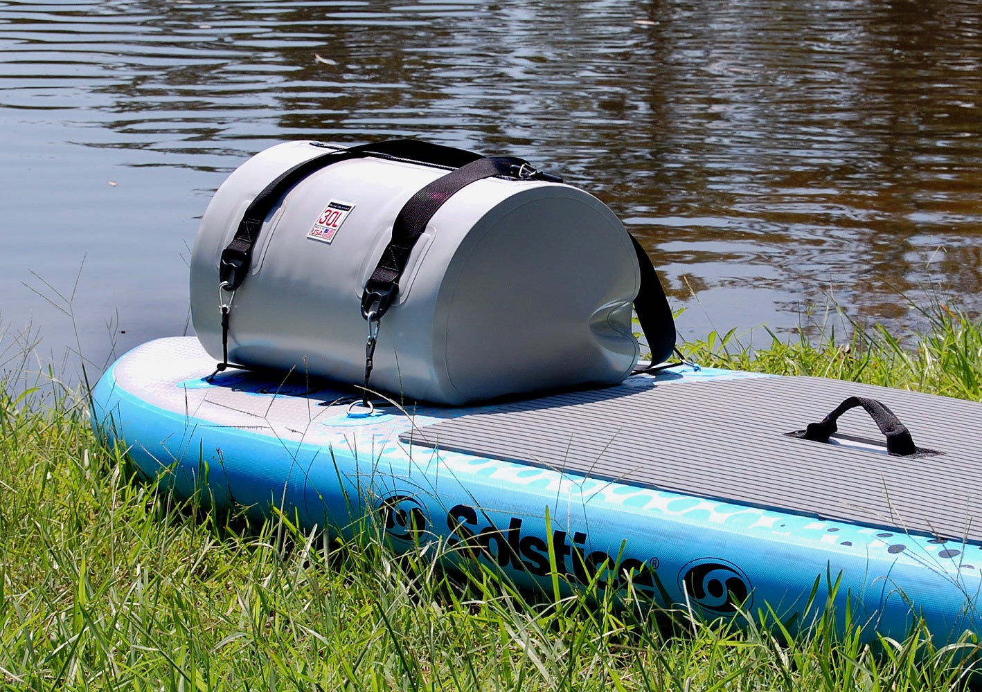 Carabiner Bungee 4pc Kit on a paddleboard