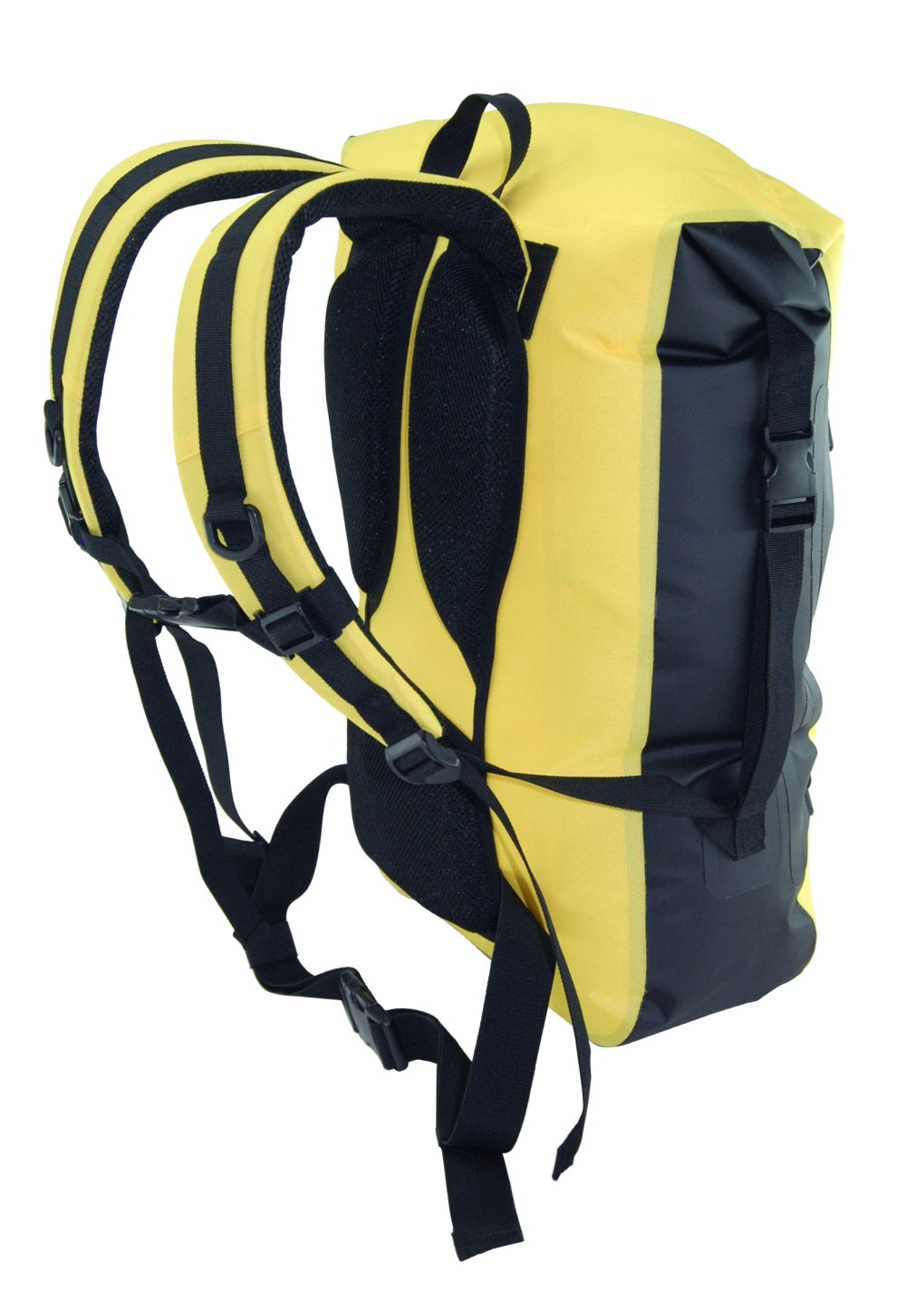 Backside of 30L Yellow Waterproof Backpack