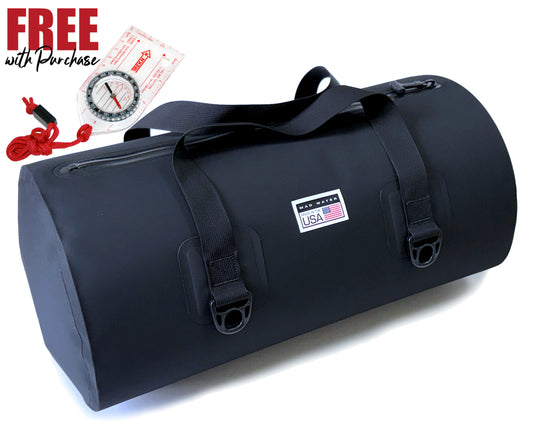 40L Allatoona Waterproof Duffel - Black + FREE Compass