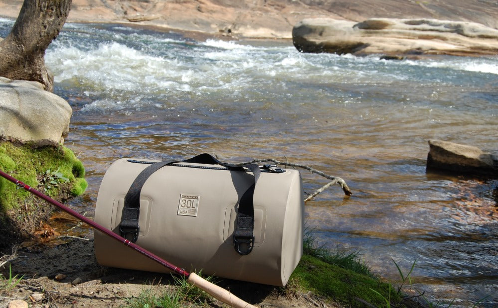 30L Waterproof USA Duffel by the river